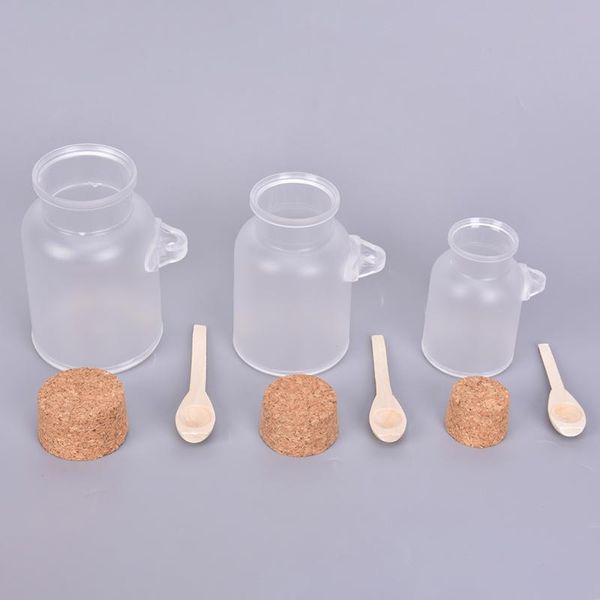 

storage bottles & jars 300/200/100g cosmetic empty matte cork jar bath salt bottle women mask face container refillable with wood spoon