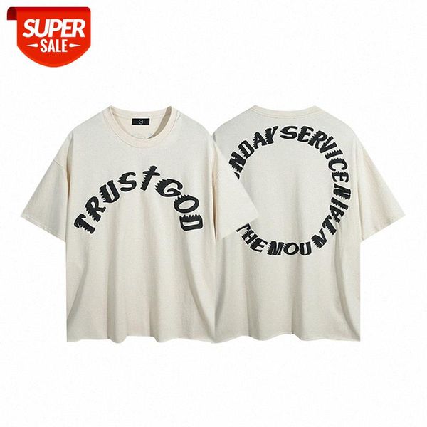 

kan@ye creative letter round neck pullover short sleeve #x12t, White;black