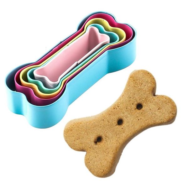 

baking moulds 5pcs/set cookie cutter 3d dog bone form stamp stainless steel cake decorating tools diy pastry biscuit molds