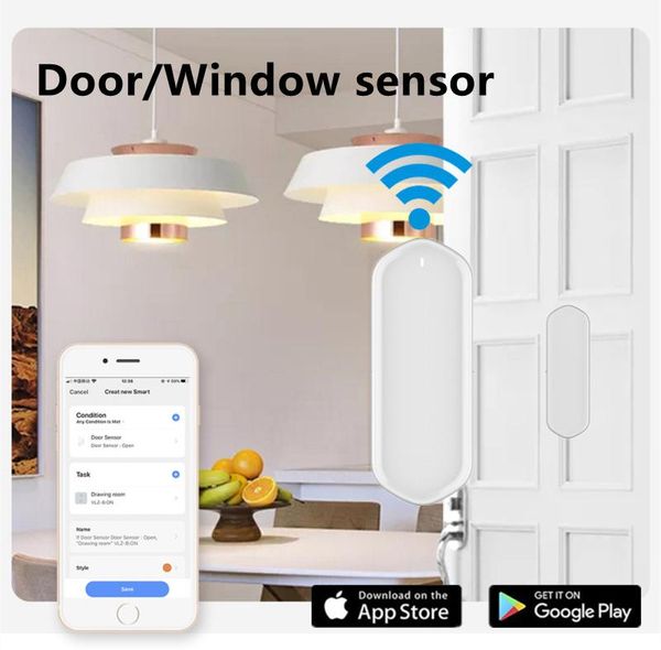 

smart home control tuya wifi door sensor open / closed detectors magnetic switch window security alert alarm