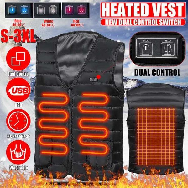 

men's and women's heating vt, dual control sportswear, zone 4, heating, usb, Black;white