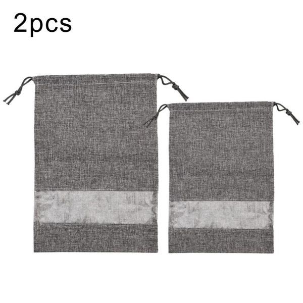 

storage boxes & bins 2 pcs shoe bags travel portable with drawstring clear window