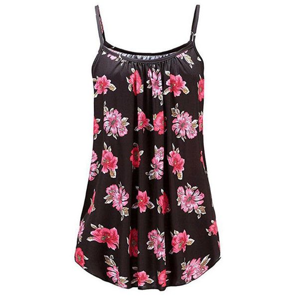 

casual dresses women summer strappy holiday swing mini dress sleeveless loose cami vest spaghetti strap plus size tank, Black;gray