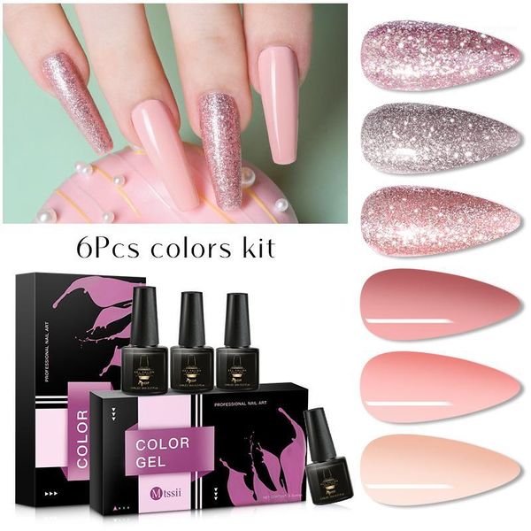 

mtssii 6 pcs color nail gel polish set uv vernis semi permanent soak off varnish art kit manicure lak polish1