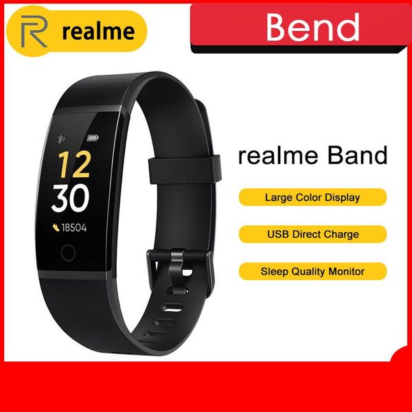 

smart wristbands realme band bracelet large color display heart rate monitor water reminder sedentary ip68 resistance rating