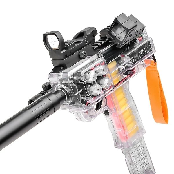

69soft bullet uzi electric continuous firing children's toy boy simulation smg transparent submachine gun