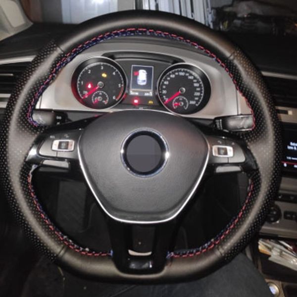 

diy black steering wheel cover artificial leather car steering wheel cover for volkswagen vw golf 7 mk7 new polo jetta passat b8