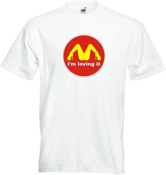 

i'm lovin' it mcdonald's parody college funny humor t-shirt size s-5xl, White;black