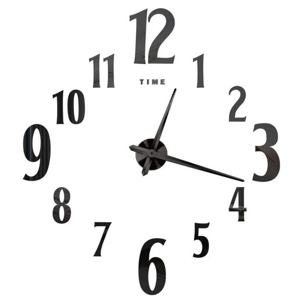 

wall clocks large clock quartz watch reloj de pared 3d diy big decorative kitchen acrylic mirror stickers home decor