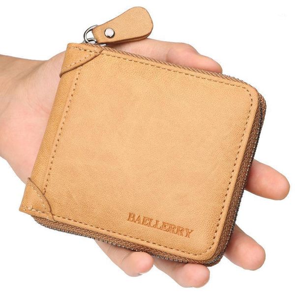 

men's short pu leather wallets vintage purse multi-functional clutch card coin holder 6z1, Red;black