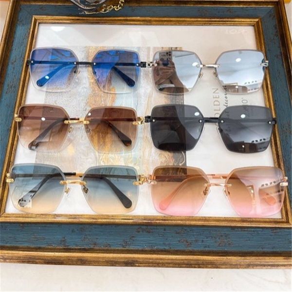 

2021 new frameless square progressive color sunglasses, the same as korean sunglasses z1021e, White;black