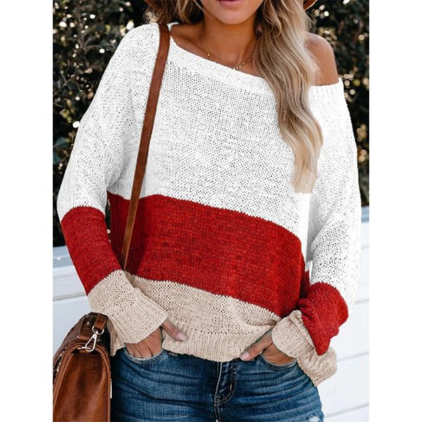 

fashion sweater pullover long sleeve in autumn and winter 2021, White;black