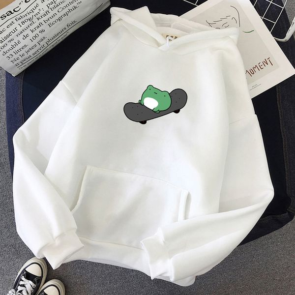 

women's cartoon frog party pullover hooded sweatshirt graphic 3d printing round neck long sleeve casual fall winter, Black
