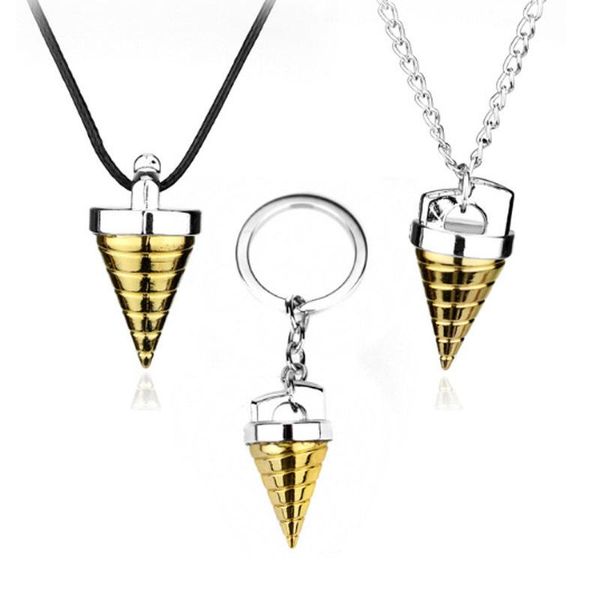 

chains anime tianyuan breakthrough red lotus eye conical necklace men's pendant car key chain backpack evil, Silver