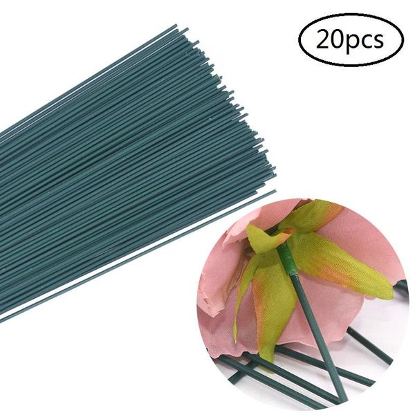 

decorative flowers & wreaths 20pcs 15/25/40cm paper wire 2mm flower stem iron diy artificial accessories handmade bouquet crafts branches tw