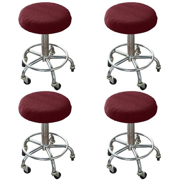 

chair covers 4pcs simple cushion salon bar stool home elastic slipcover protector sleeve kitchen stretch round cover solid restaurant