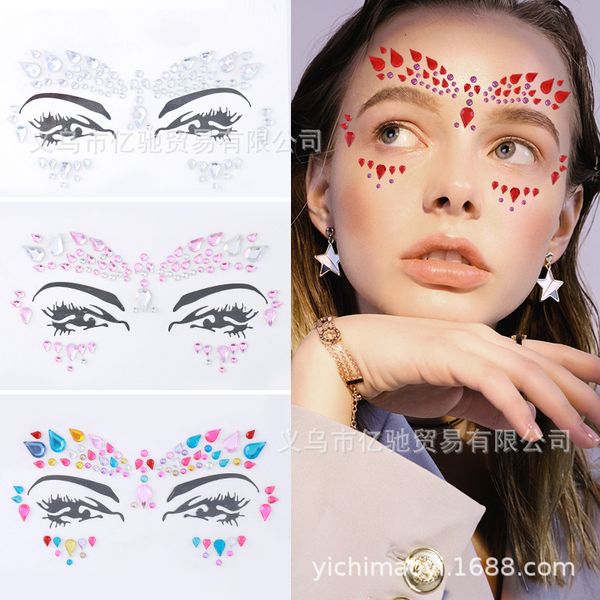 

tattoo paste selling beauty makeup face diamond acrylic resin sticker eye eyebrow forehead crystal