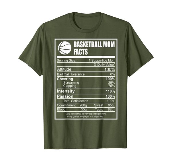 

Funny Basketball Mom Nutrition Facts Proud Parent T-Shirt, Mainly pictures