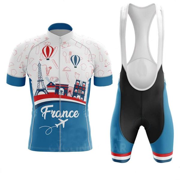 

racing sets france classic retro man short sleeve breathable cycling jersey set mountain bicycle wear quick-dry bike clothing ropa ciclismo, Black;blue