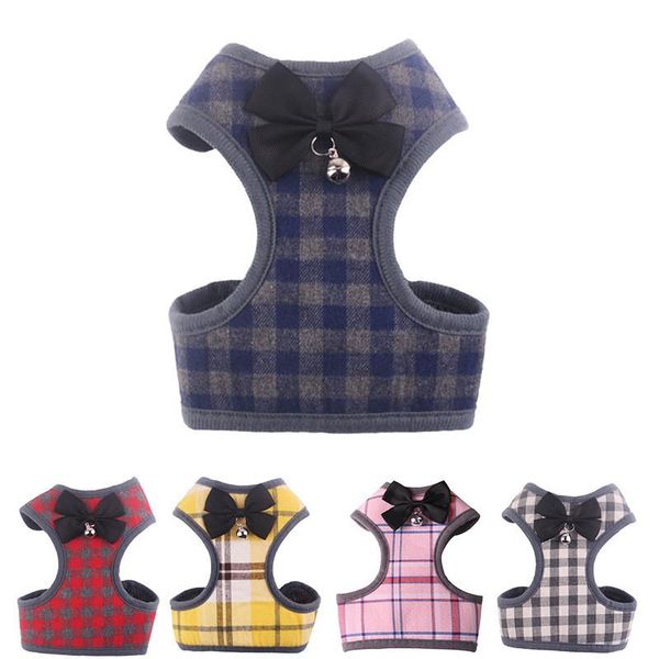 

dog collars & leashes spring and summer bow harness traction for pet small clothes red yellow gray chest back drawstring supplies