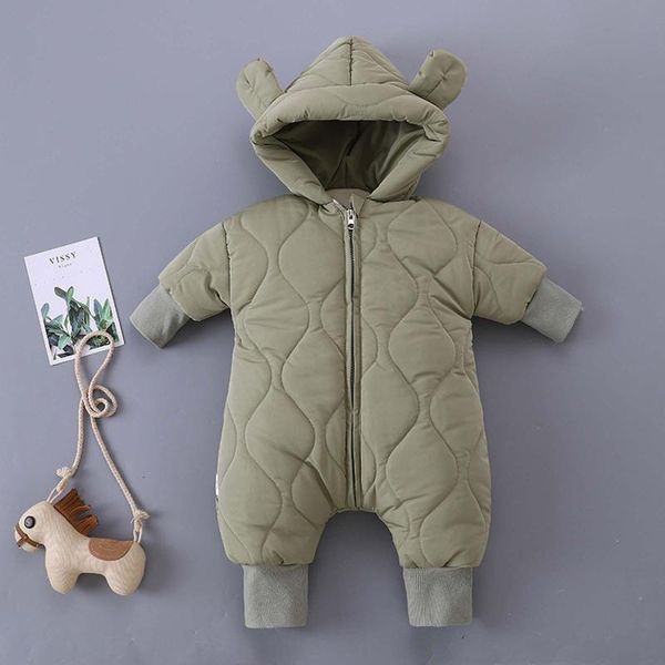 

jumpsuits born winter clothes toddler baby boys girls long-sleeve padded hooded romper suit kids jumpsuit infant clothing thick warm, Blue