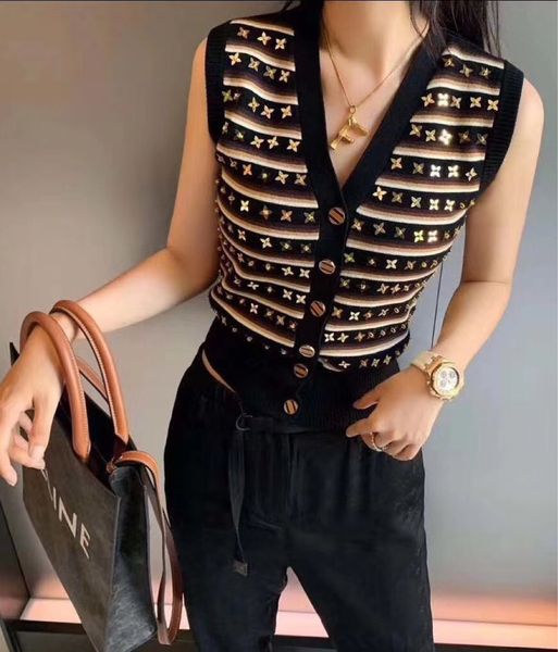 

women's vests colete de malha cardigan feminino, roupa feminina luxuosa signer para moda rua harajuku vintage marrom, outono p7ec, Black;white