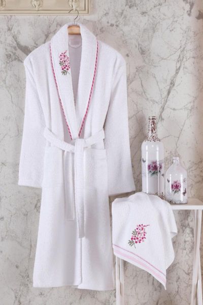 

towel embroidered berry 100 cotton 2 piece women 's robe set head bathrobe