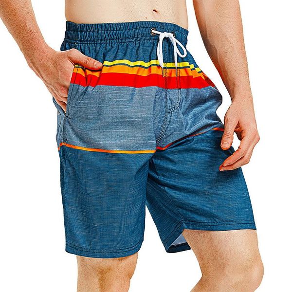 

men's swimwear quick dry swimming beach shorts for mens stripe print male swimsuit swim trunks summer bathing wear surf