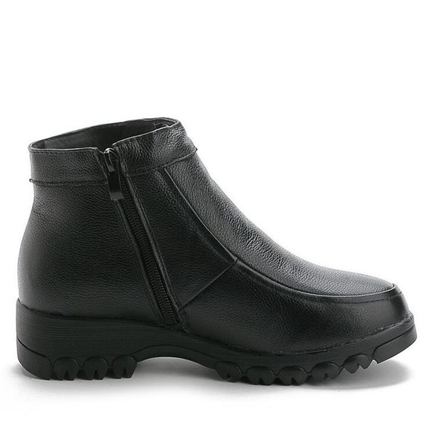 

boots winter mother warm shoes snow thick-soled non-slip genuine leather women black1 96cr, Black