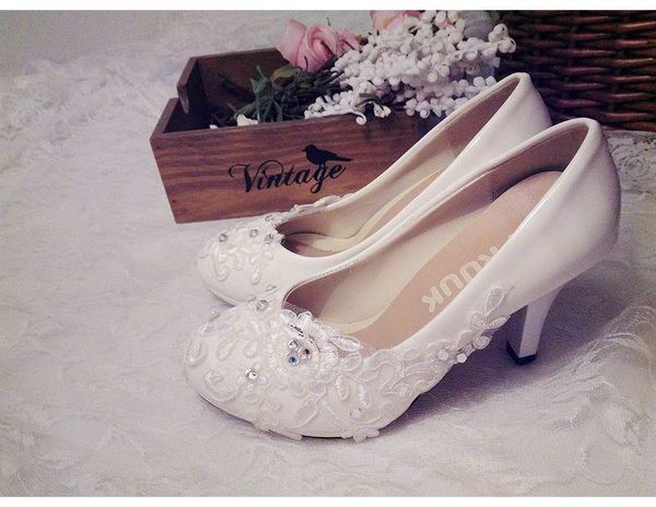 

plus size ivory lace wedding shoes bride handmade fashion silver crystal ornament bridal dress, Black