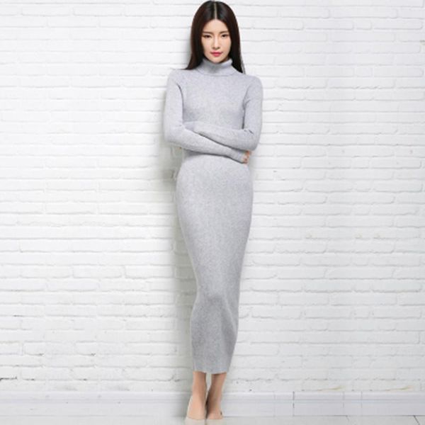 

tight winter black 2021 long sleeve clothes women's dresses plus size casual knitted dress women fyy240, Black;gray
