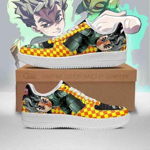 

diy anime fan sneakers shoes boots koichi hirose jojo gift idea mens trainers breathable mesh athletic road running nastics, Black