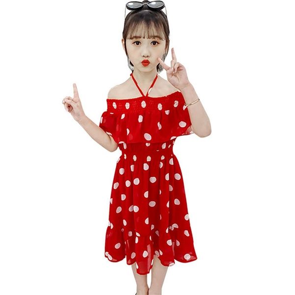 

kids dresses for girls big dot girl party casual style summer clothes 6 8 10 12 14 210527, Red;yellow