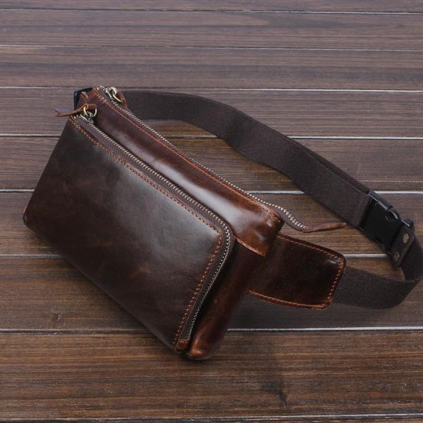 

genuine leather men waist pack belt bags for designer fashion mobile phone pocket small chest packs women travel cow skin