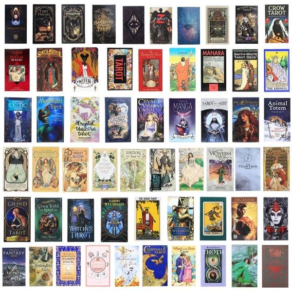 

220 style tarot cards game oracle golden art nouveau the green witch universal celtic thelema steampunk tarots board deck games dhl wholesal