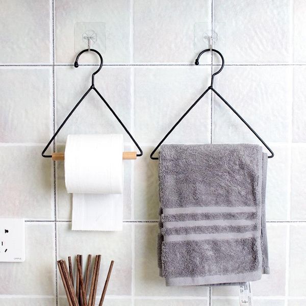 

towel racks retro wall hanging paper rack bathroom kitchen triangle roll holder storage shelf
