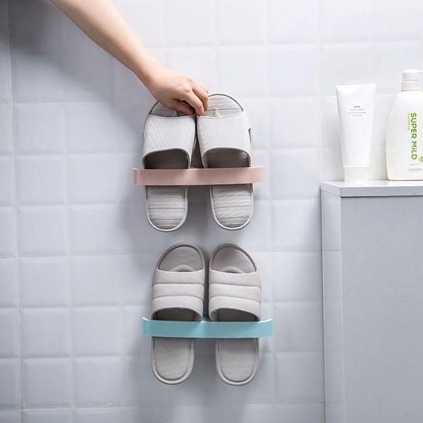 

clothing & wardrobe storage plastic bathroom wall mounted shoe rack organizer shoes hanger holder slippers drain shelves