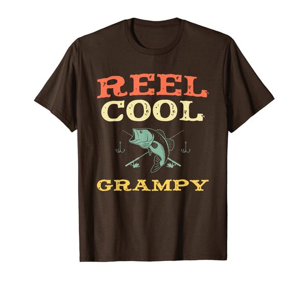 

reel cool grampy fishing father's day funny vintage gift t-shirt, White;black