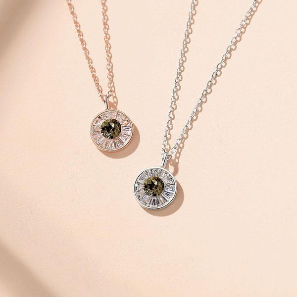 

pendant necklaces luxjuly sterling silver rose gold tone sparkle cubic zirconia lucky of eye necklace for women girl jewelry
