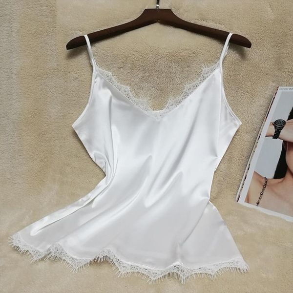 

vest summer sleeveless women tanks bodycon temperament lace patchwork tank female cropped, White