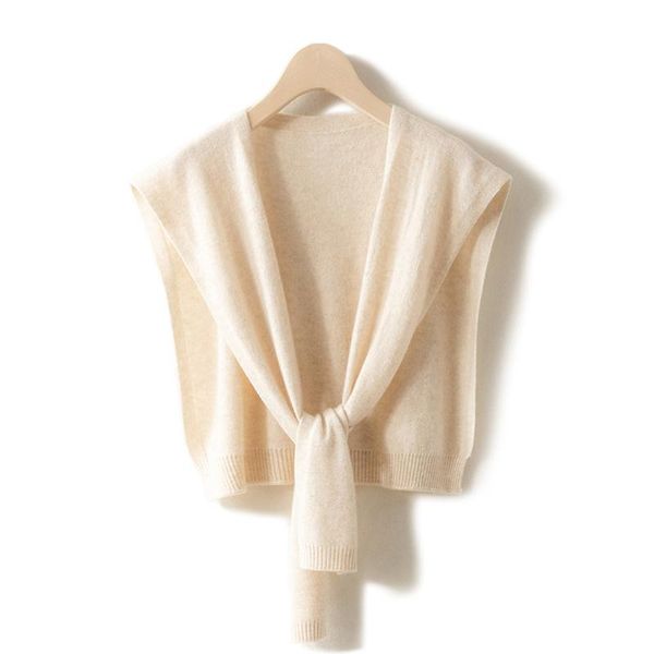 

scarves cashmere knit shawl with knotted scarf shoulder wool cloak thin women high-end air-conditioned room shirt net red, Blue;gray