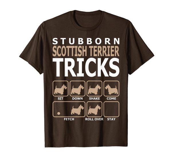 

stubborn scottish terrier tricks t-shirt tshirt, White;black