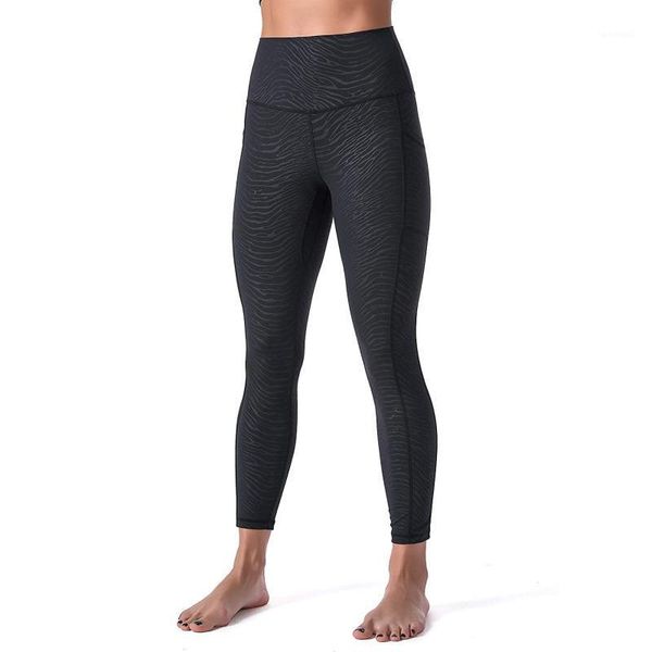 Pantaloni da yoga da corsa alla moda da donna stampati stretti senza cuciture Fitness slim-fit glutei colore puro semplice vestito 2021