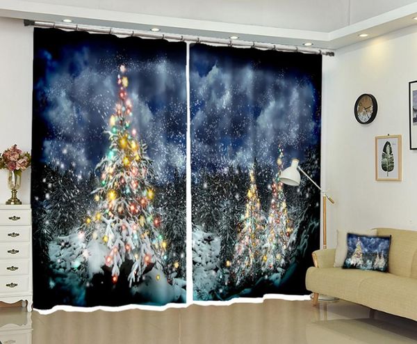 

curtain & drapes babson luminous christmas tree at night 3d digital printing diy po advanced custom