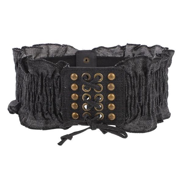 

belts 1pc stylish elastic bandage girdle macrame denim waist, Black;brown