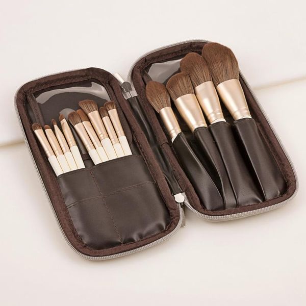 

makeup brushes 13 pcs set eye shadow brush eyebrow nose skin-friendly portable beauty tools with bag