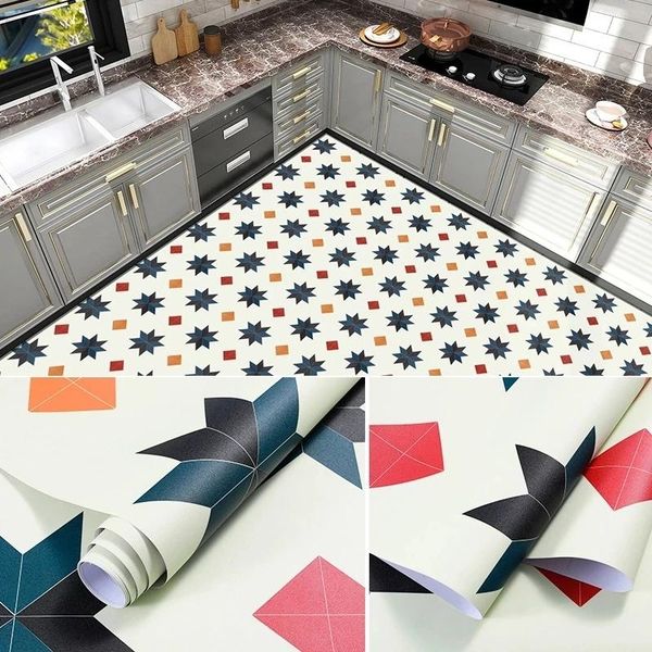 

wallpapers bathroom floor waterproof stickers renovation decoration thickened wall kitchen oil-proof