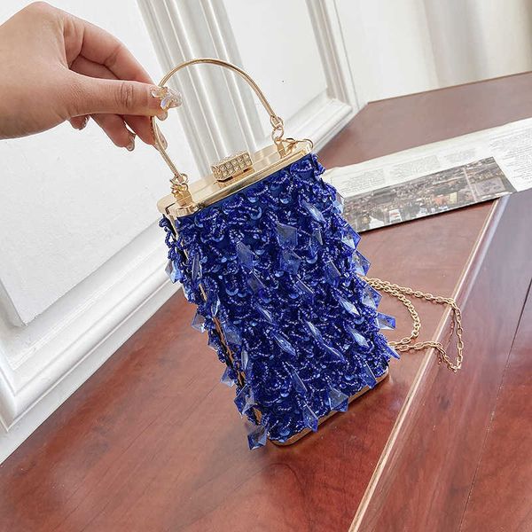 

sequin box 2021 foreign portable dinner bag korean style chain shoulder women's bag