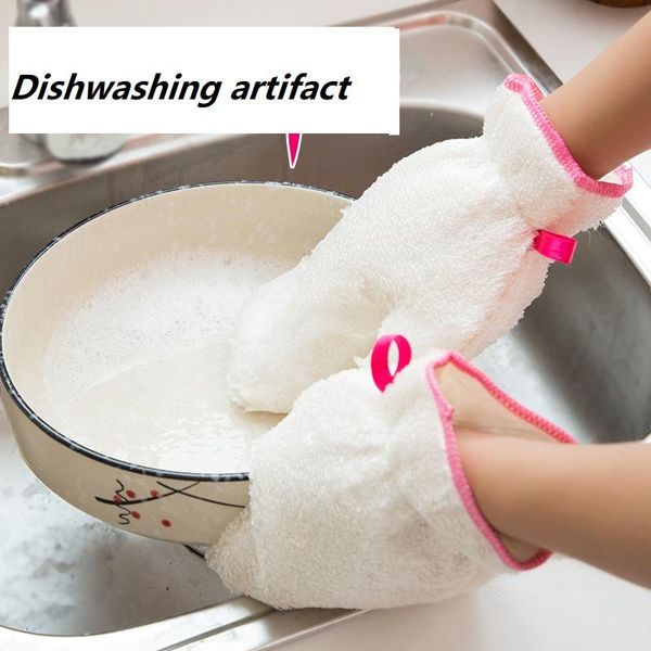 

bamboo fiber dishwashing gloves, household non-oily artifacts, kitchen cleaning, oil-proof and waterproof gloves disposable