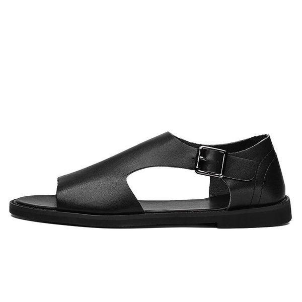 

sandals fashion leather skates rubber breathable sale outdoor sneakers spring sandal roman on men canvas cuero unisex, Black
